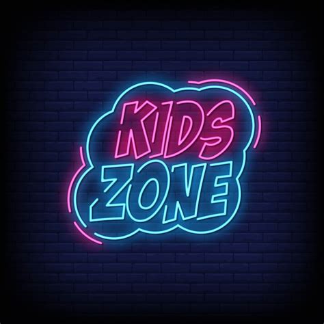 Premium Vector Kids Zone Neon Signs Style Text