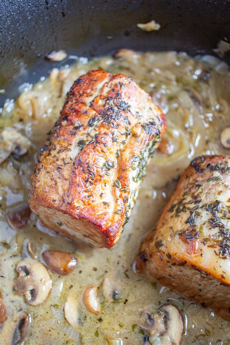 Cook over medium heat,stirring constantly,until mixture is thickened and bubbly. Roasted Pork Loin with Mushrooms and Shallots | An Elegant ...