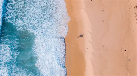 Download Wallpaper 1920x1080 Beach Sea Aerial View Sand