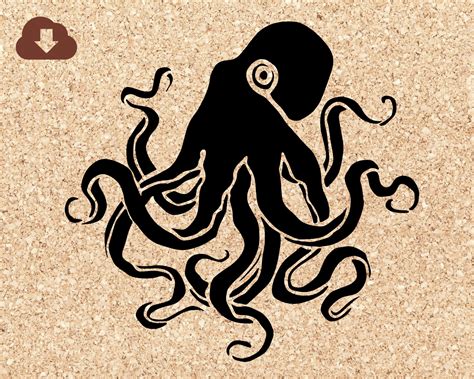 Octopus Stencil Svg Cut File Perfect For Graphic Tee Or Art Etsy España