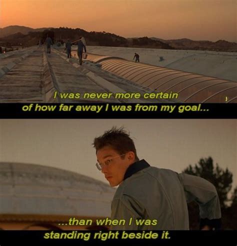 He has supplied a urine sample for analysis. Gattaca. "I was never more certain of how far away I was ...