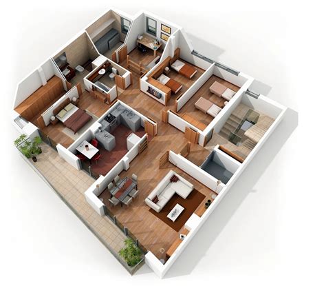 50 Four 4 Bedroom Apartment House Plans Architecture Design