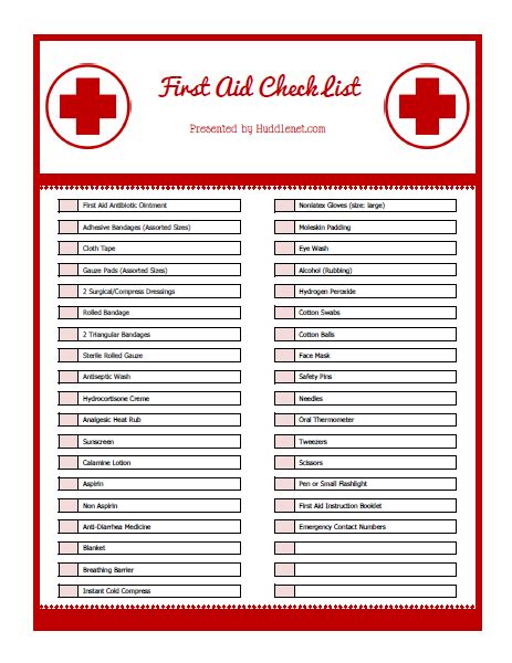 Its Summertime First Aid Kit Supply List And Printable Huddlenet