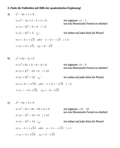 In diesen aufgaben ist keine gleichung gegeben, die du lösen sollst, sondern ein text, der ein. Übungsblatt quadratische Gleichungen lösen: ausführliche ...