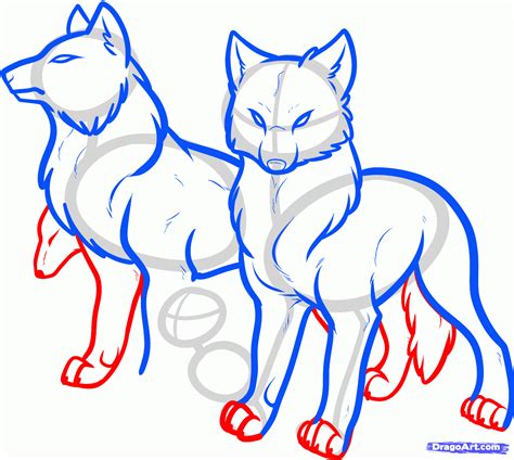How To Draw A Wolf Pack Pack Of Wolves Step By Step Forest Animals
