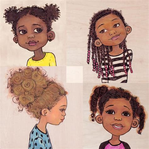 Little Girl With Curly Hair Drawing