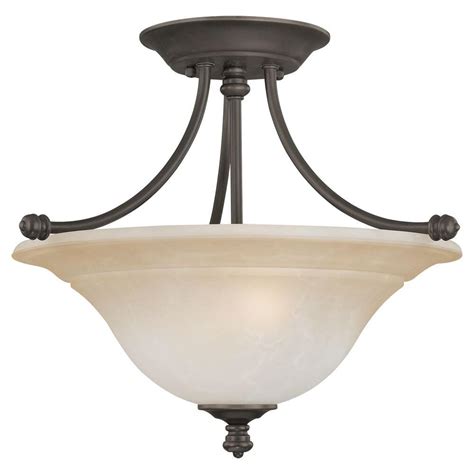 And, don't forget the light bulbs. Thomas Lighting Harmony 2-Light Aged Bronze Ceiling Semi ...