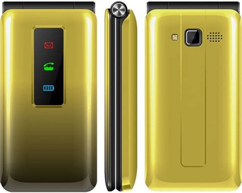 Unlocked Uniwa T320e Flip Phone Dual Sim Yellow Full