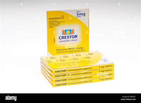 Crestor Cholesterol Lowering Statin Prescription Drug Package Of Stock