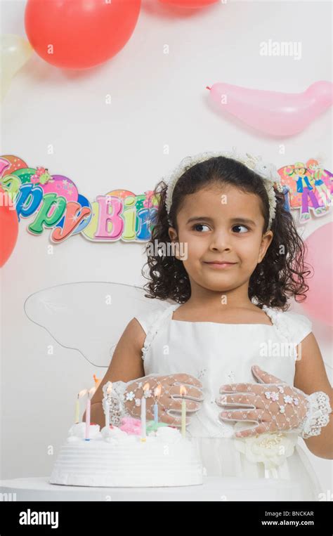 Girl Celebrating Birthday Stock Photo Alamy