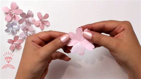 How To Make Paper Cherry Blossom Flower Sakura Flower Papercraft