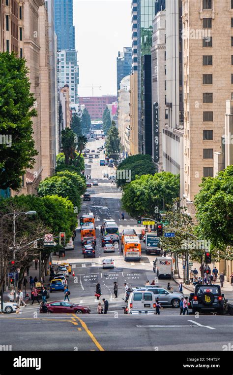 Street View In Downtown Los Angeles California Usa March 18 2019