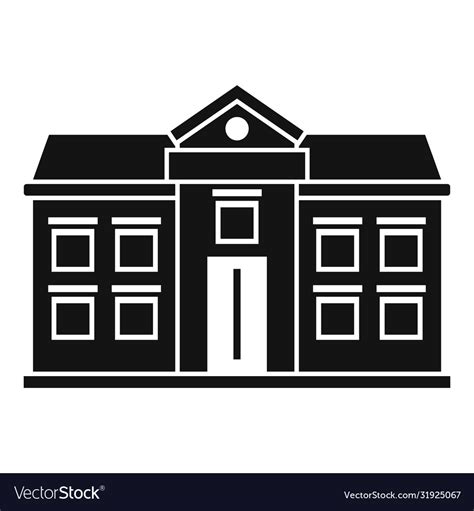 University Building Icon Simple Style Royalty Free Vector