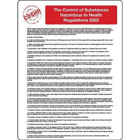 Control Of Hazardous Substances Signs Id Manutan Uk