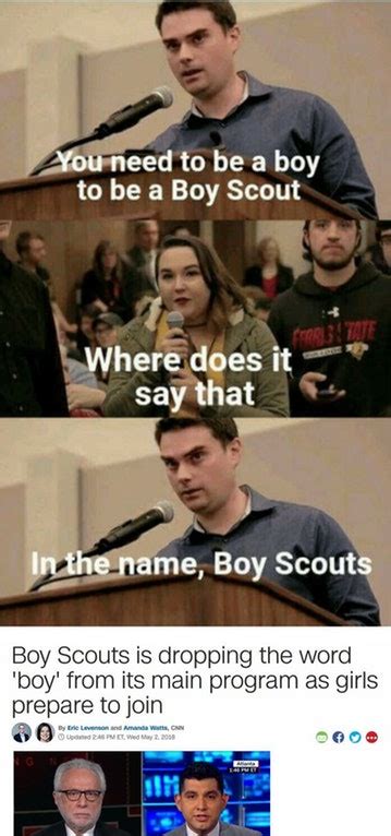 Ben Shapiro Image Macro Boy Scouts Name Change Know Your Meme