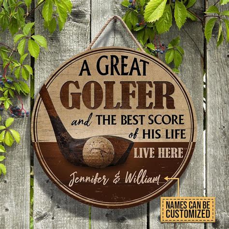 Personalized Golfer Wood Sign Custom Golf Decor Golf Wall Etsy