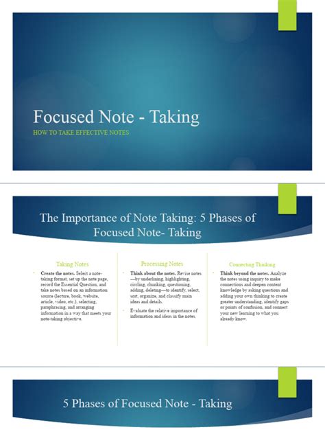 Focused Note Taking Pdf Pedagogy Communication