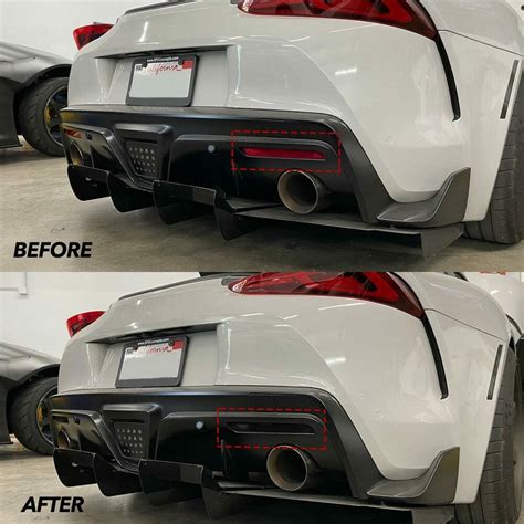 Toyota Supra Gr Rear Bumper Reflector Tint Pre Cut Overlay Smoke Black