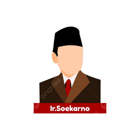 Ilustração Vetorial Simples Ir Soekarno é O Herói Nacional Da Indonésia