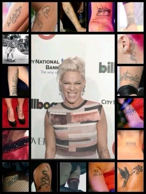 P Nk S Many Tattoos Pink Singer P Nk Pink Tattoo