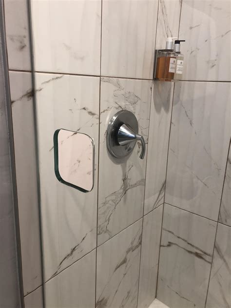 This Hotel Shower Has A Hole In The Glass So You Can Turn On The Shower Without Actually