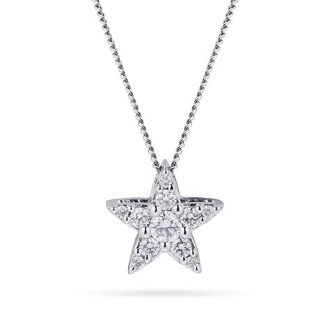 9ct White Gold 015ct Diamond Star Pendant Necklaces Jewellery