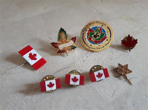 Lot Of 8 Canadiana Pins Vintage Canadian Pins Canada Lapel Etsy