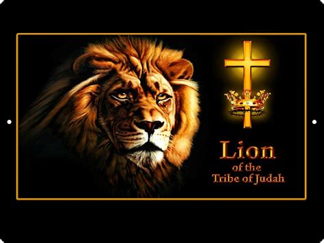 Lion Of Judah Yeshua Lamb Jesus Christ Cross Crown Christian Wall Sign