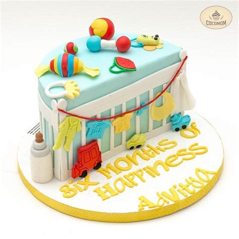 Pin By Katya Bordyug On 6 Months Old Cake Half Birthday Cakes Baby