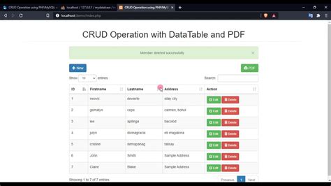 Crud Operation Using Php Mysqli With Datatable And Tcpdf Tutorial Pdf