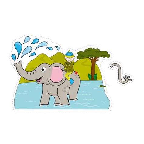 Printable Pin The Tail On The Elephant Party Game Lello And Monkey