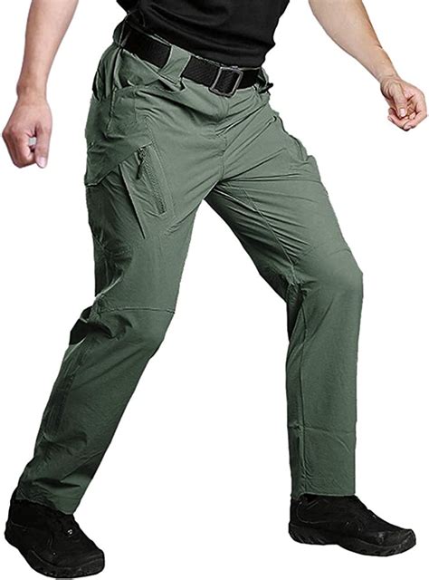 Susclude Mens Outdoor Work Quick Dry Military Tactical Pants Slim Fit Hiking Pants