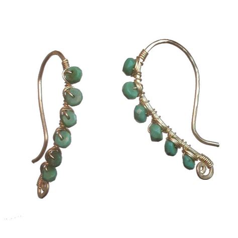 Hammered Dangle Earrings Turquoise Luxe Bijoux Etsy Hand Made