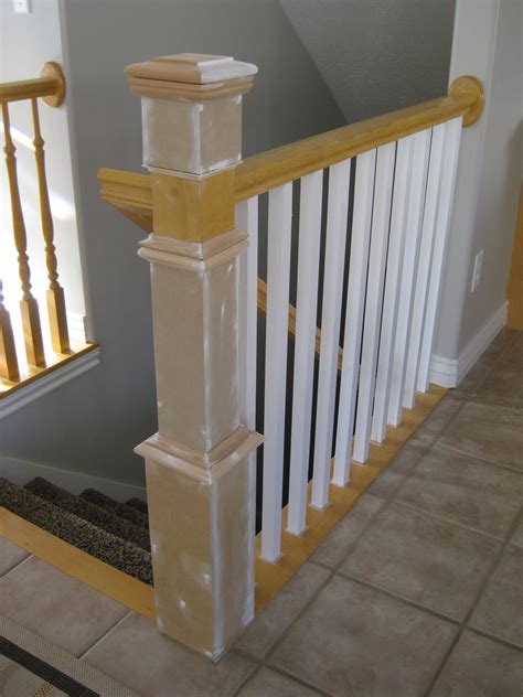 It serves as a handrail on the staircase and landing; Remodelaholic | Stair Banister Renovation Using Existing ...