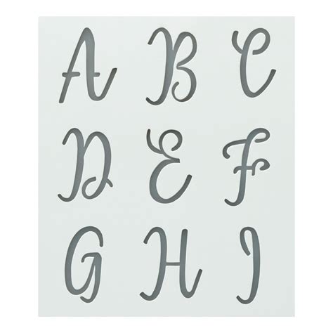 Uppercase Cursive Letter Stencils