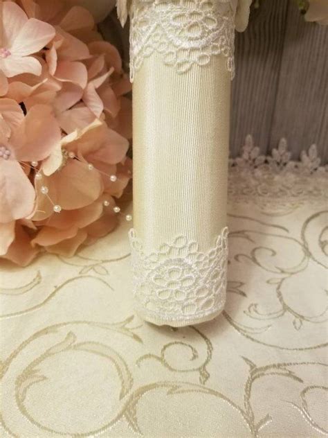 Diy bridal & groom's accessories. Ivory Cream Bouquet Holder Lace White Flowers Pearls ...