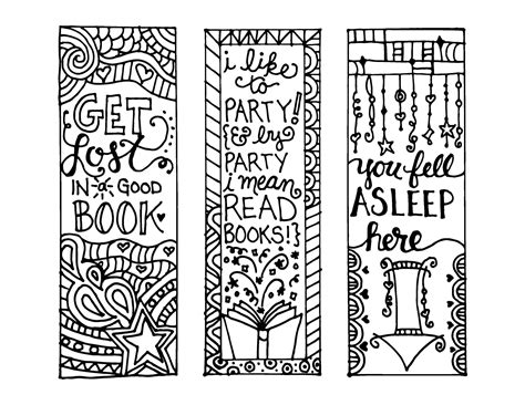 Free Printable Black And White Bookmarks
