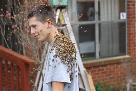 Florida Memory Josh Ray Year Old Beekeeper From Chattahoochee Removing Beehive From Eaves
