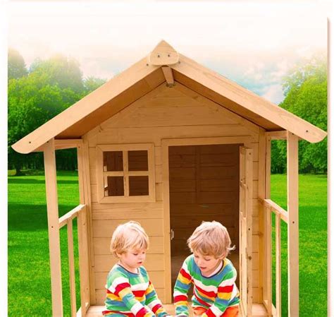 Wooden Cubby House For Kids Children Outdoor Playhouse With Flooring