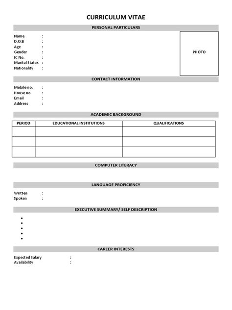 Tips for making your application stand out. Resume Format (SPM or STPM Leavers)