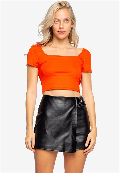 Faux Leather Mini Skirt Shop At Papaya Clothing
