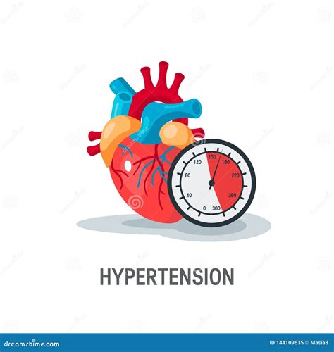 Blood Pressure Concept In Flat Style Vector Stock Vector