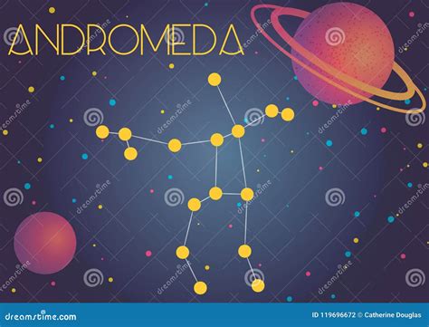 The Constellation Andromeda Vector Illustration
