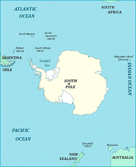 Mapa De La Antártida Geografia Moderna