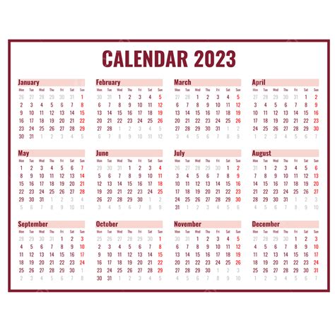 Simple 2023 Calendar Solid Pink Calendar 2023 2023 Calendar Calendar