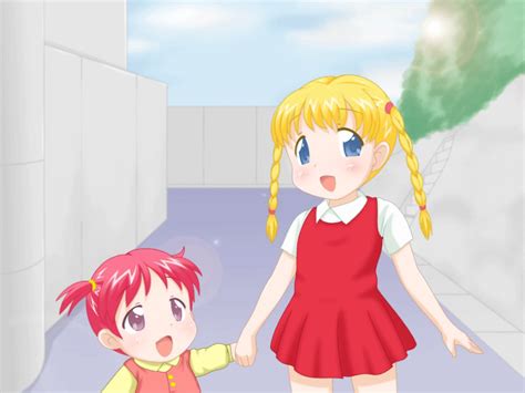 Ekikon Kenkyuukai Animated Animated  2girls Blonde Hair Blue