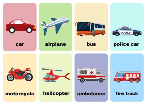 Transportation Flashcards With Words View Online Or Free Pdf Download