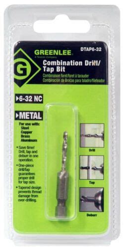 Greenlee Dtap6 32 Combination Drill And Tap Bit 6 32nc 783310176114 Ebay