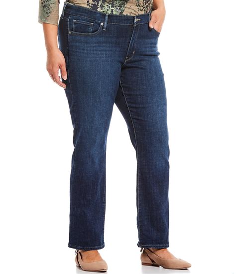 Levi S Plus Size Classic Mid Rise Straight Leg Stretch Denim Jeans