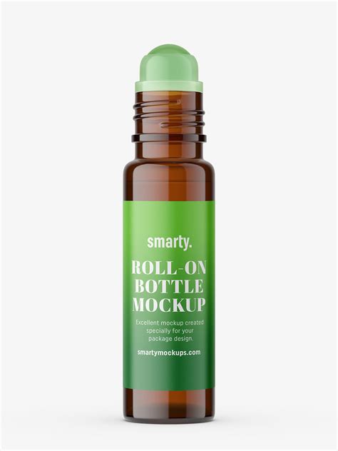 Download Small roll-on bottle mockup / brown - Smarty Mockups